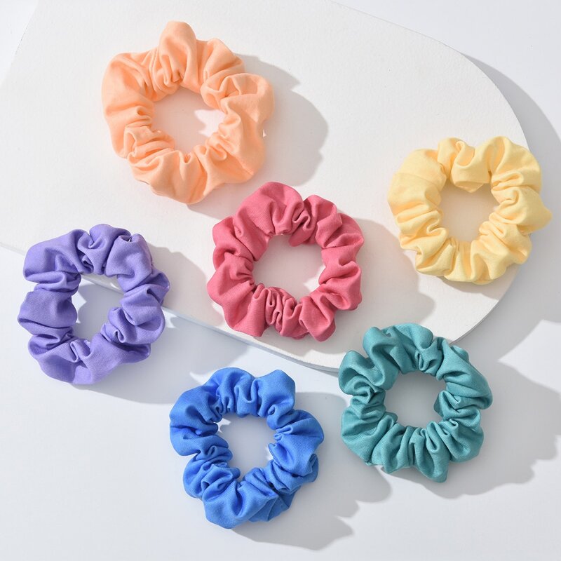 

6pcs Solid Scrunchie, Multicolor