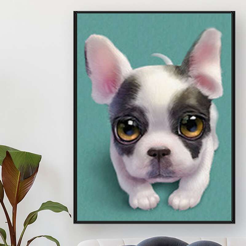 

Dog Print DIY Diamond Unframed Painting, Multicolor