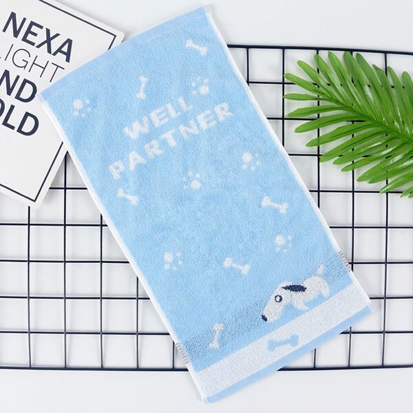 

1pc Cartoon Dog Pattern Towel, Blue
