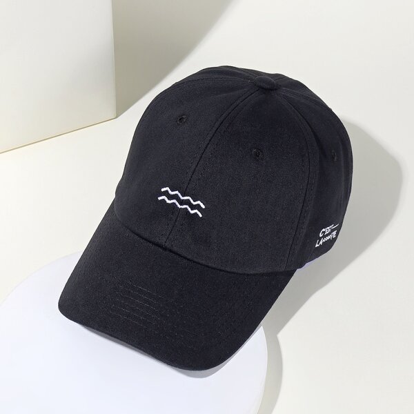 

Letter Embroidered Baseball Cap, Black