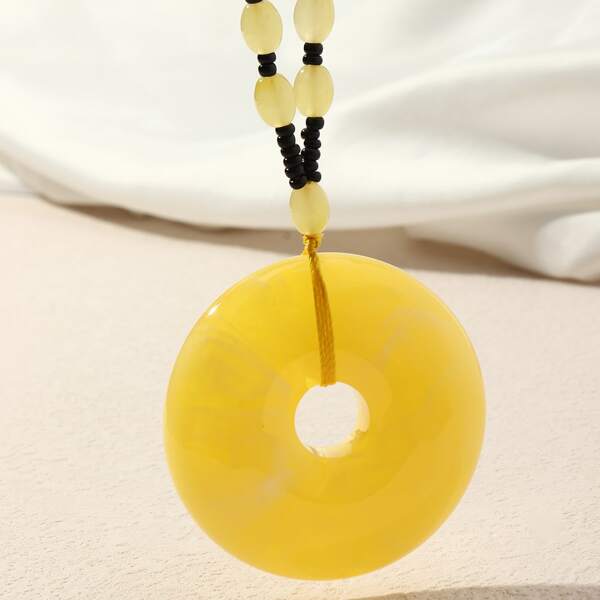 

Round Charm Necklace, Yellow