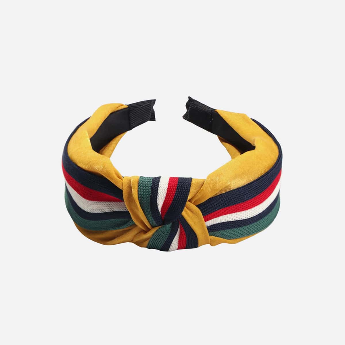 

Striped Pattern Knot Headband, Yellow