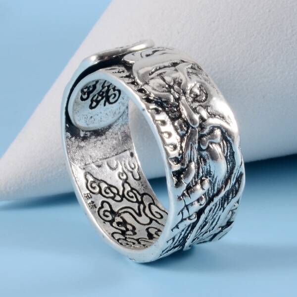 

Men Engraved Ring, Silver