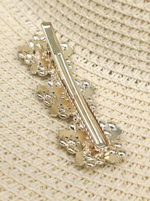 Rhinestone Decor Hair Clip - Gold - View 2