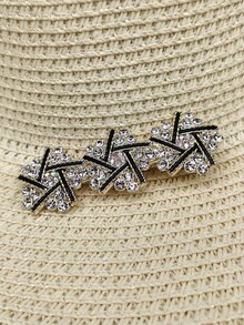 Rhinestone Decor Hair Clip - Gold - View 3