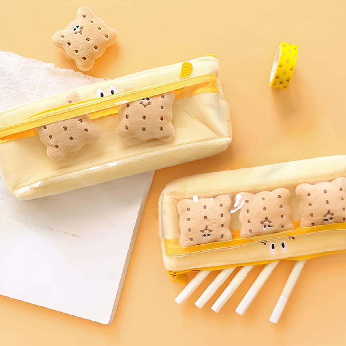 

Cartoon Biscuit Pencil Case, Yellow