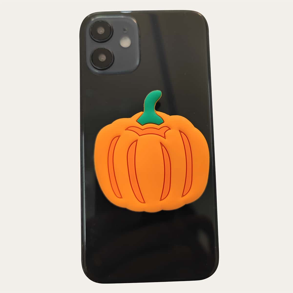 

Pumpkin Shaped Stand-Out Phone Grip, Orange