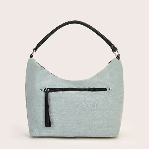 

Zip Front Shoulder Bag, Blue
