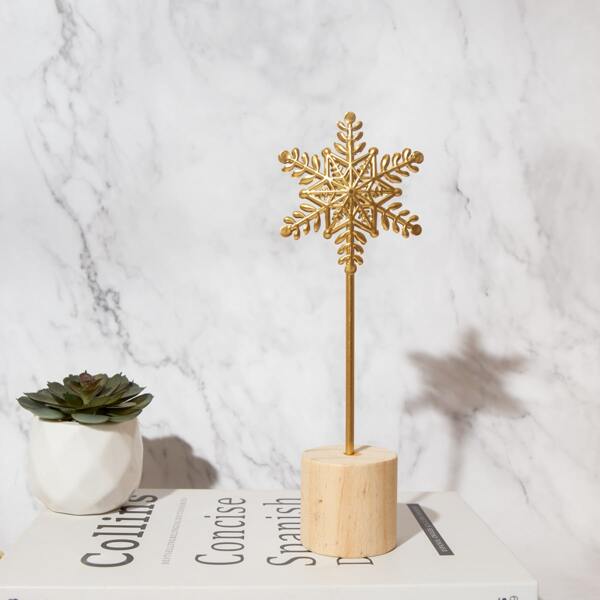 

1pc Snowflake Art Decoration, Gold