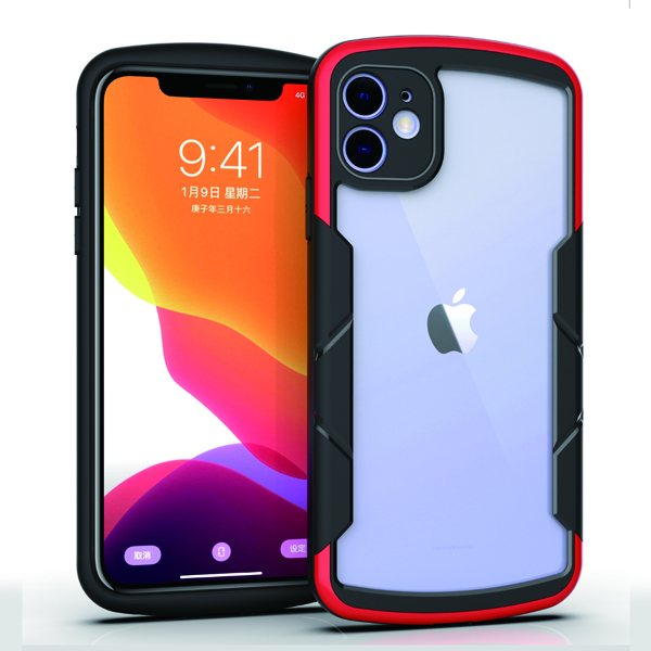 

Contrast Frame Clear Phone Case, Multicolor