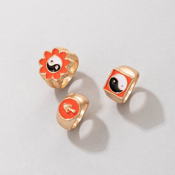 

3pcs Yin & Yang Ring, Gold