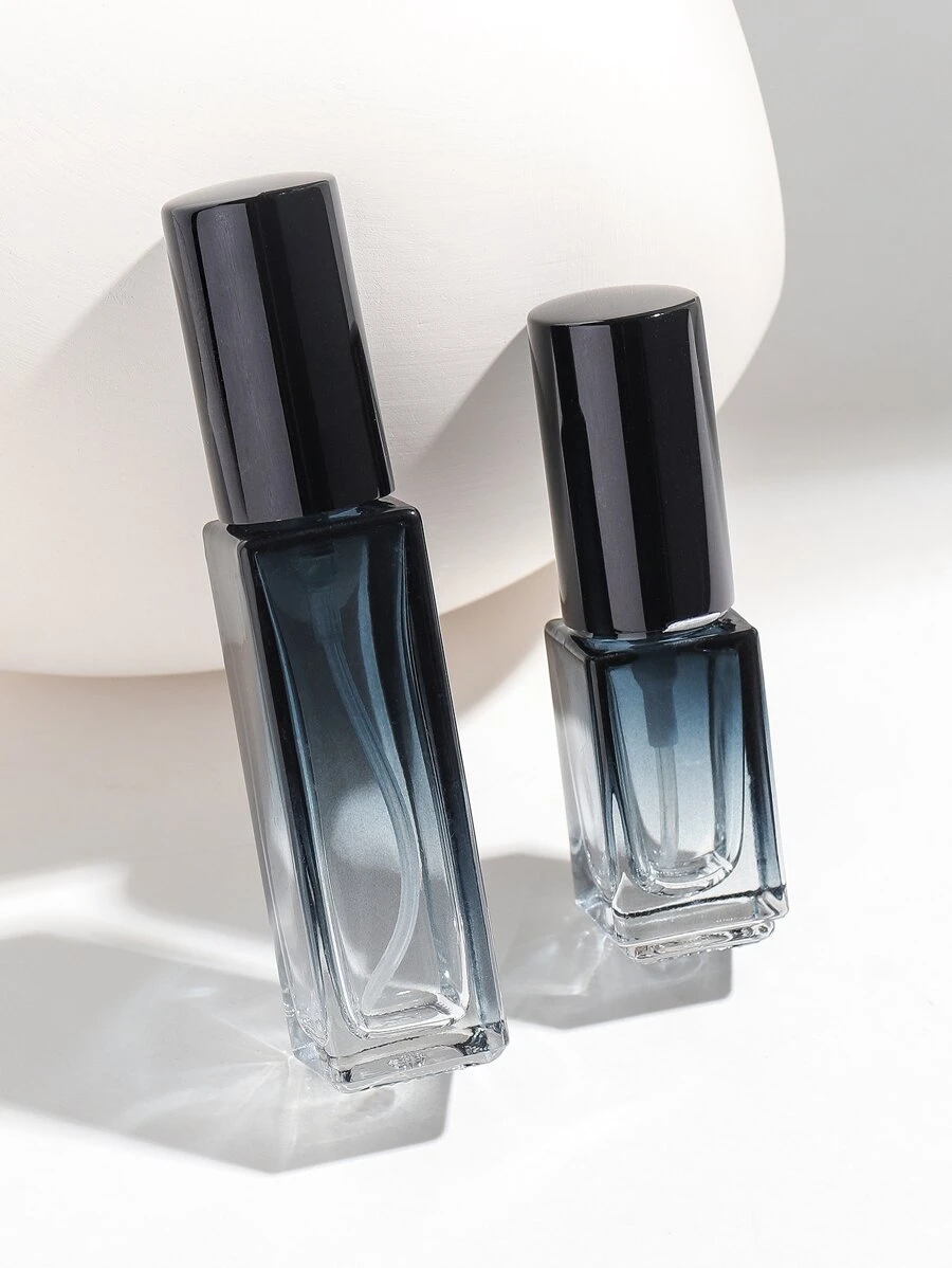 Chai Nước Hoa Rỗng, 2 Chai Xịt Nước Hoa Thủy Tinh 3Ml & 10Ml Hình Chữ Nhật Gradient Có Thể Tái Sử Dụng Hàng Ngày Cho Phụ Nữ Và Nam Giới - màu đen - Xem 1