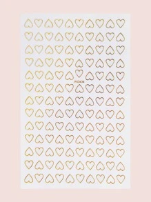 1sheet Heart Nail Art Sticker Nail Stickers DIY - Gold - View 2