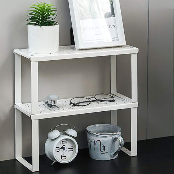 

1pc Desktop Storage Rack, White