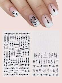 2sheets Geometric Pattern Nail Art Sticker Nail Stickers DIY - Multicolor - View 1