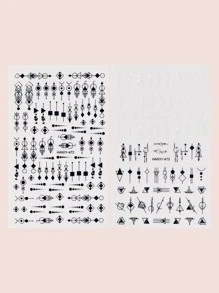 2sheets Geometric Pattern Nail Art Sticker Nail Stickers DIY - Multicolor - View 2