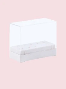 1入組透明盒收納塑料收納盒收納盒容器，用於收納美甲鑽頭，塑料盒美甲工具收納盒 - 白色 - 查看 3