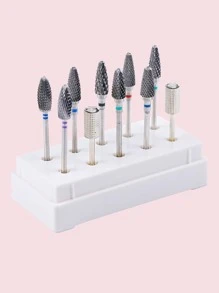 1入組透明盒收納塑料收納盒收納盒容器，用於收納美甲鑽頭，塑料盒美甲工具收納盒 - 白色 - 查看 4