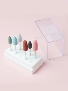 1入組透明盒收納塑料收納盒收納盒容器，用於收納美甲鑽頭，塑料盒美甲工具收納盒 - 白色 - 查看 5