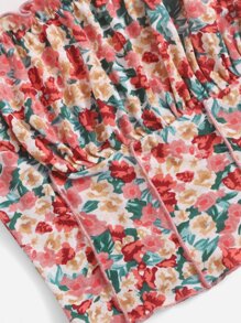 Soleia Top de tirantes con estampado floral pecho con fruncido