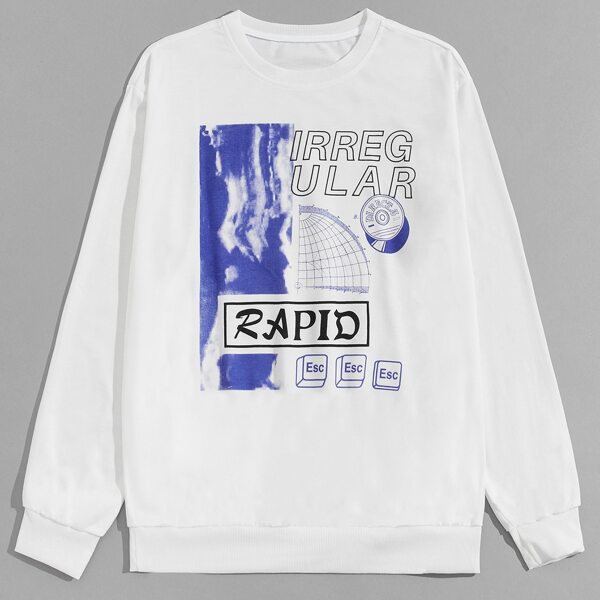 

Guys Letter Graphic Sweatshirt, White