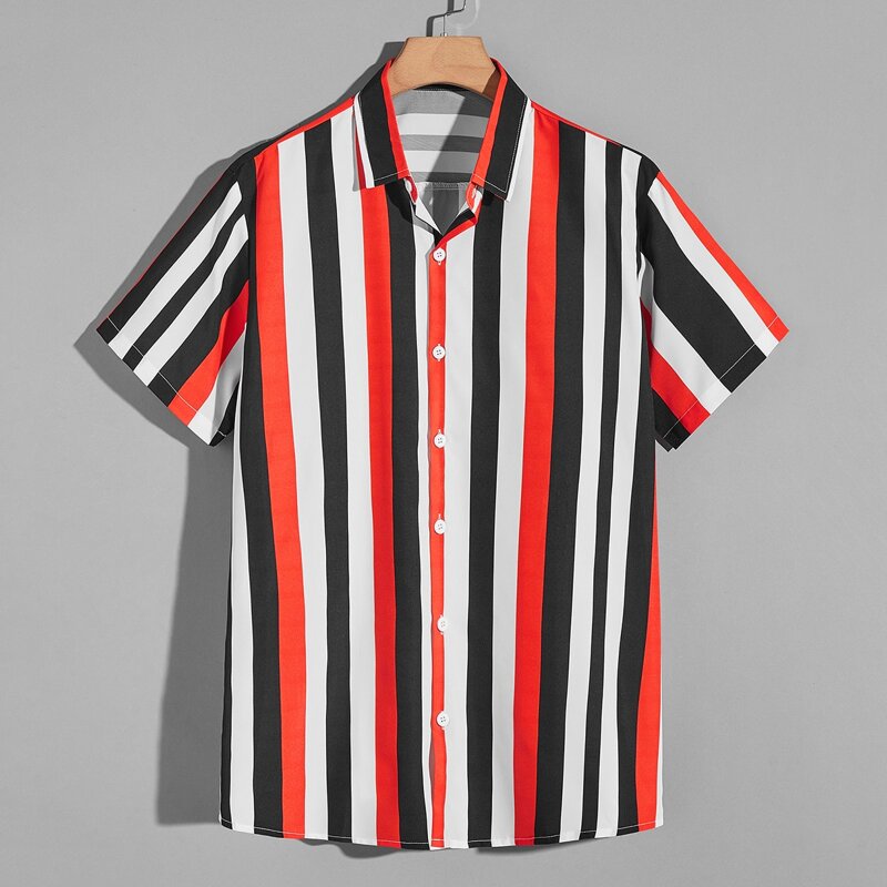 

Guys Striped Button Front Shirt, Multicolor