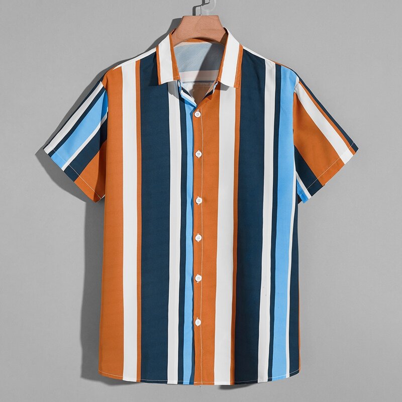 

Guys Striped Button Front Shirt, Multicolor