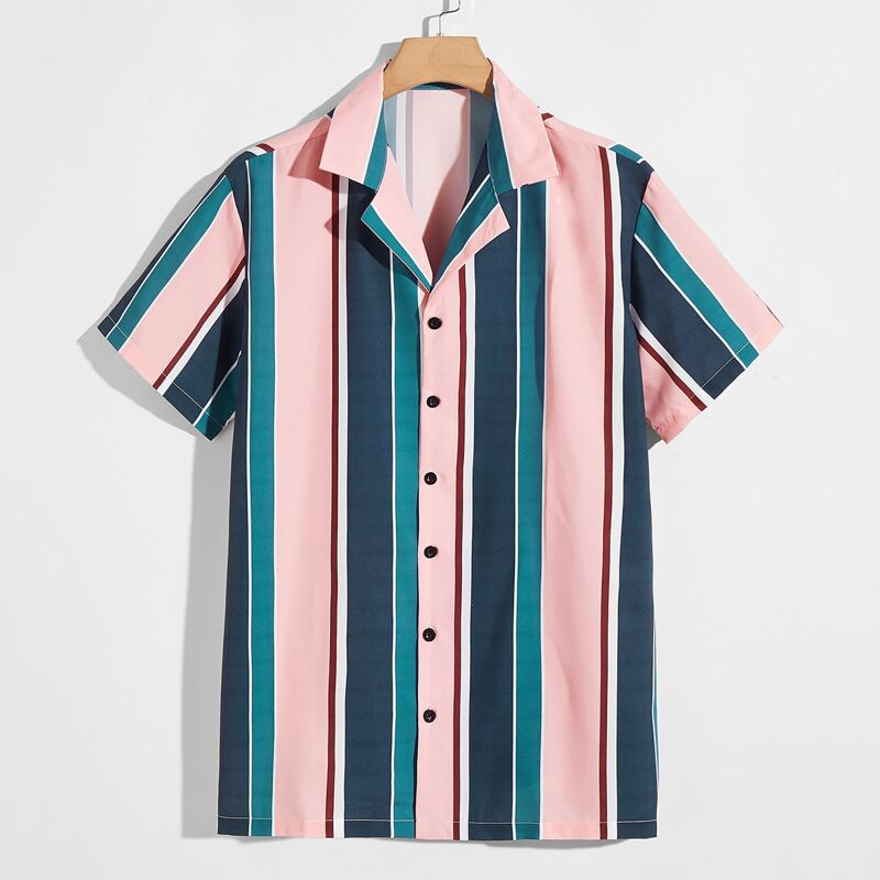 

Guys Striped Button Front Shirt, Multicolor