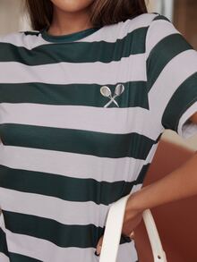 Vestido raqueta de tenis con estampado de rayas - Multicolor - Ver 5