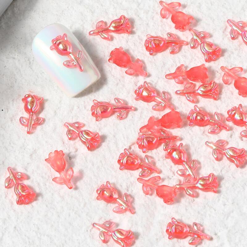 

30pcs Flower Nail Art Decoration, Pink