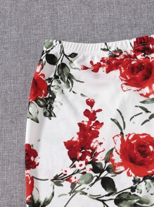 SHEIN Clasi 大碼彈性腰帶印花半身裙 - 彩色 - 查看 5