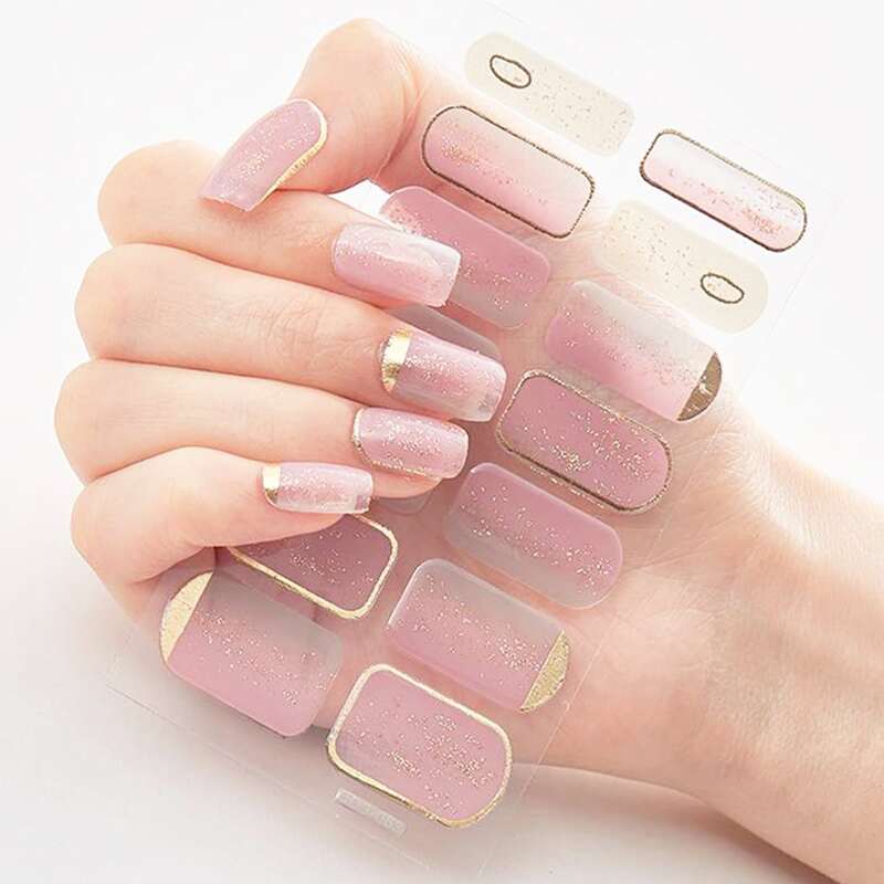 

1sheet Glitter Nail Sticker, Multicolor
