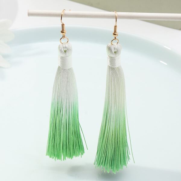 

Tassel Design Drop Earrings, Multicolor