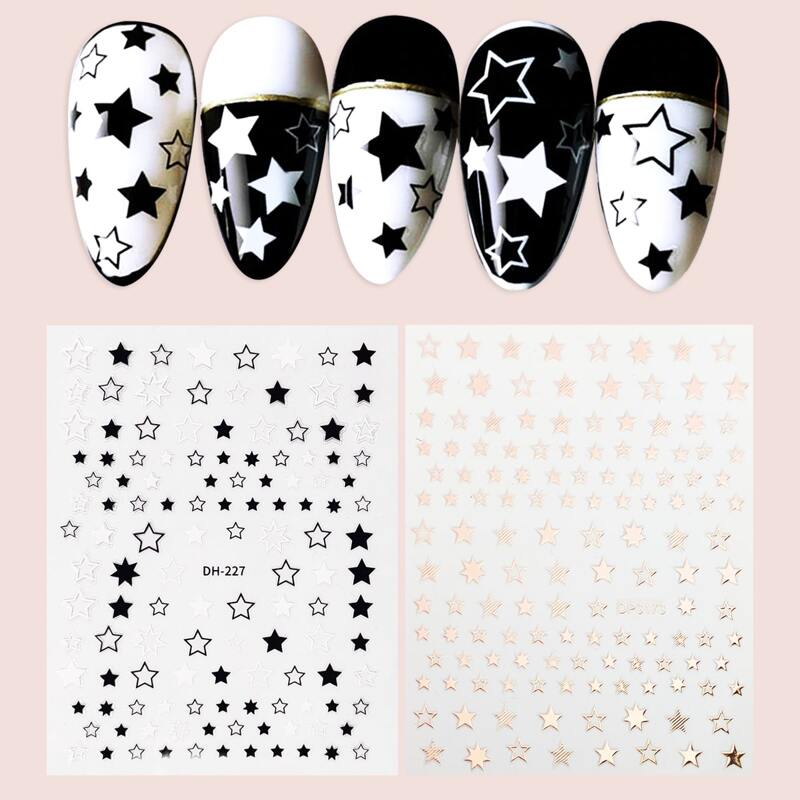 

2sheets Star Pattern Nail Art Sticker, Multicolor