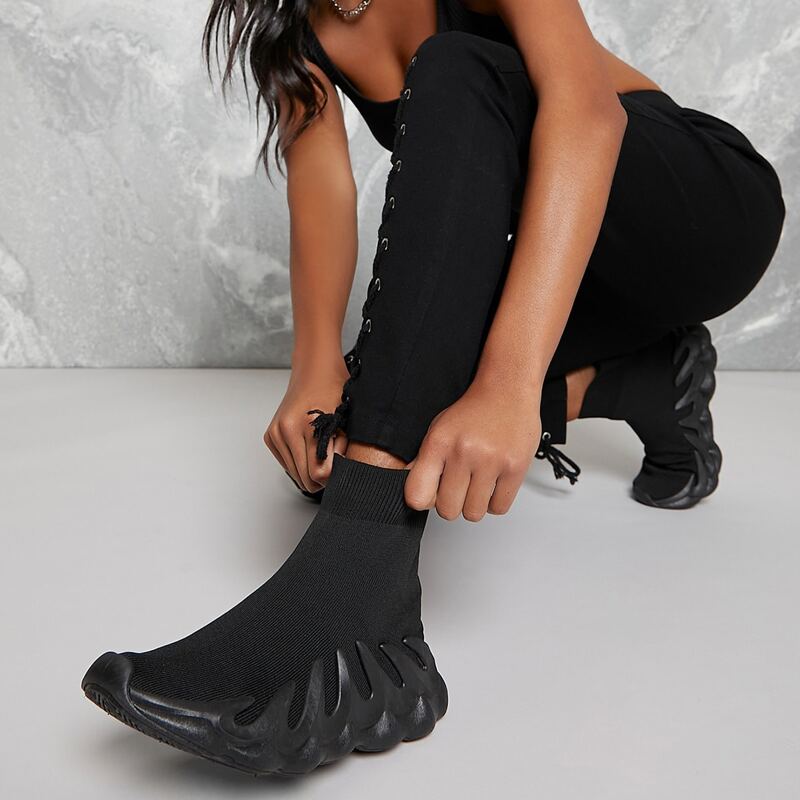 

Knit Slip-On Sock Sneakers, Black