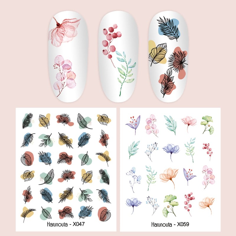 

2sheets Leaf Pattern Nail Art Sticker, Multicolor