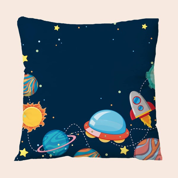 

Cartoon Graphic Cushion Cover Without Filler, Multicolor