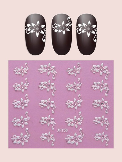 1sheet Floral Nail Art Sticker Nail Stickers DIY