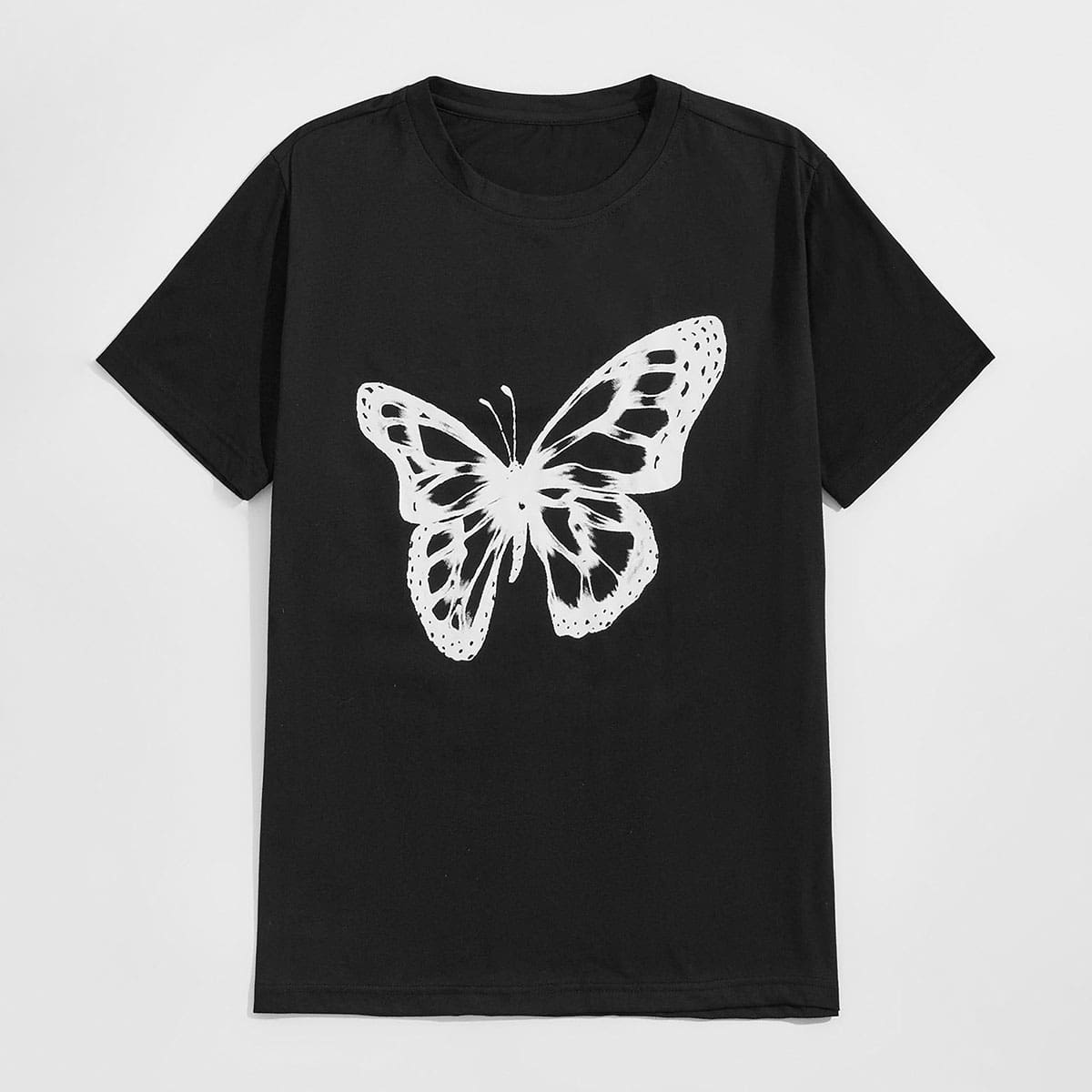 

Guys Butterfly Print Tee, Black