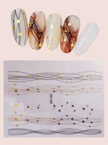 1sheet Line Art Nail Art Sticker Nail Stickers DIY - Multicolor - View 1