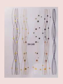 1sheet Line Art Nail Art Sticker Nail Stickers DIY - Multicolor - View 2