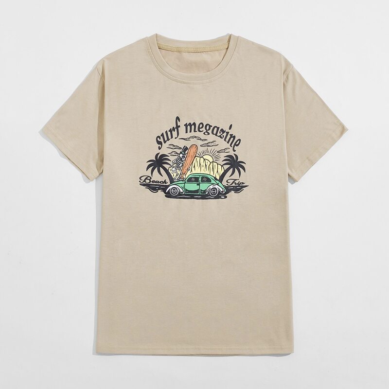 

Guys Letter Skull & Car Graphic Tee, Khaki