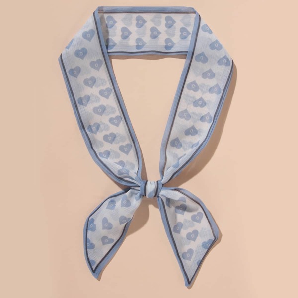 

Heart Print Twilly Scarf, Multicolor