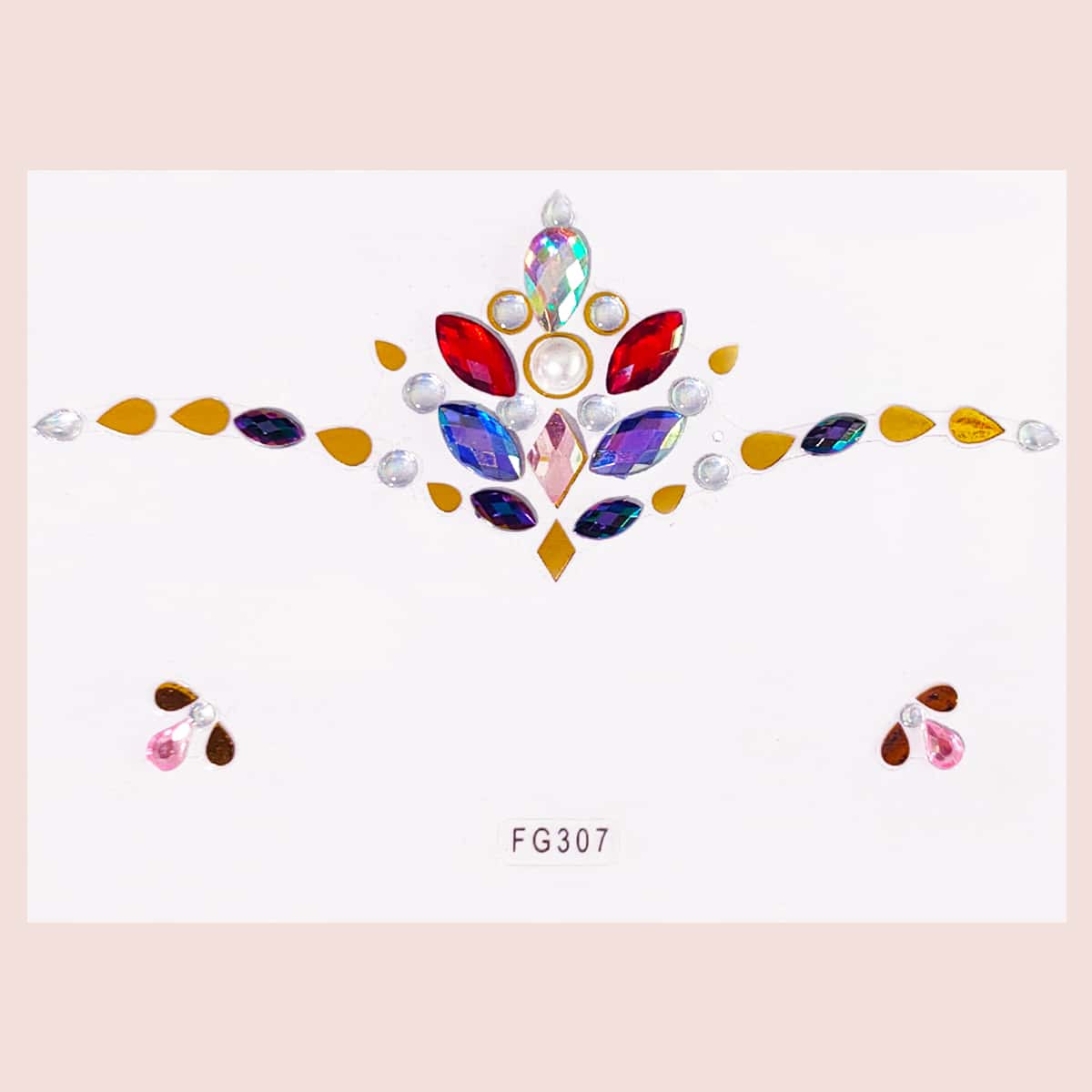 

1sheet Water-drop Rhinestone Eye Tattoo Sticker, Multicolor
