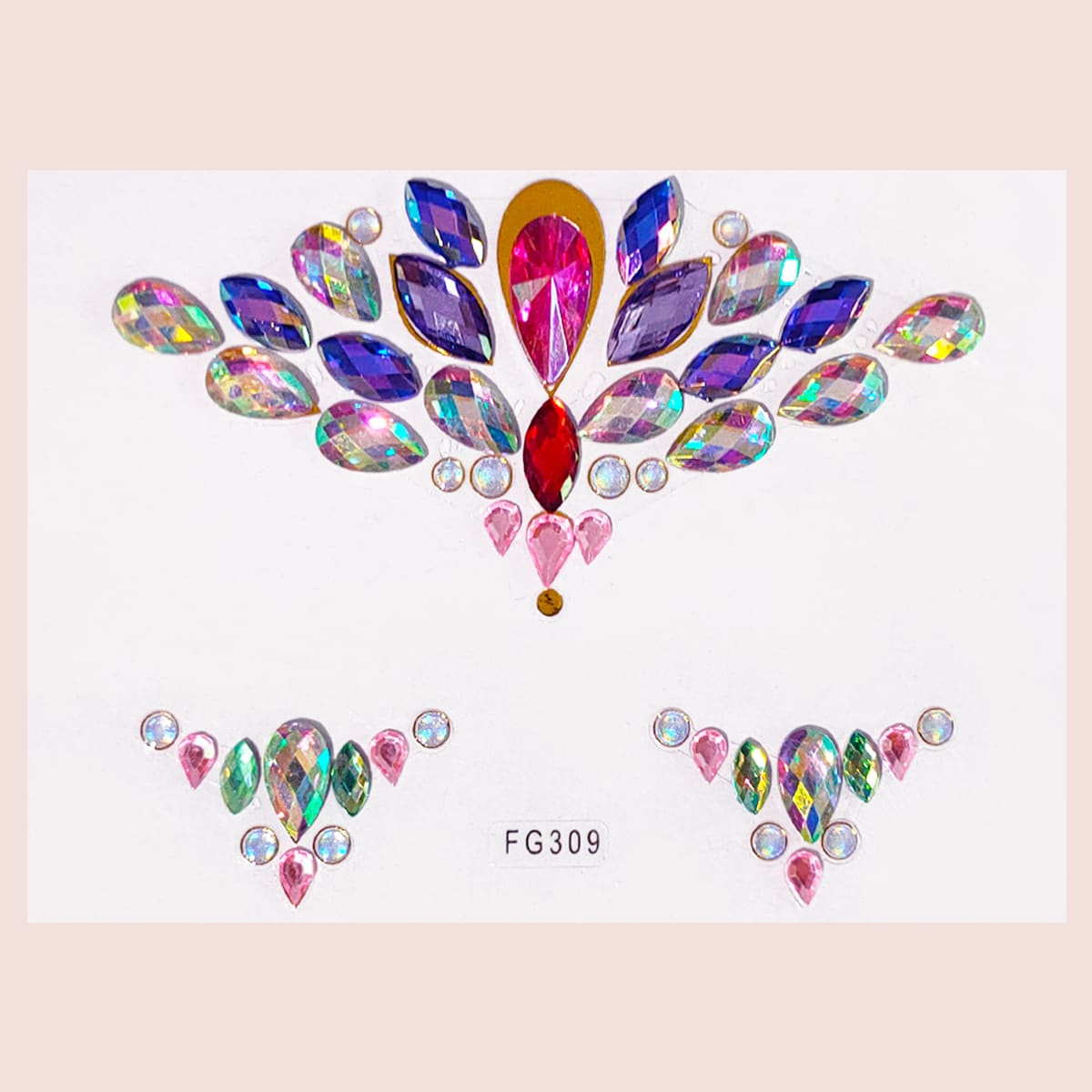 

1sheet Water-drop Rhinestone Eye Tattoo Sticker, Multicolor