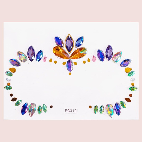 

1sheet Water-drop Rhinestone Eye Tattoo Sticker, Multicolor