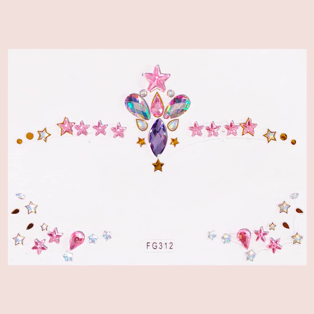 

1sheet Water-drop Rhinestone Eye Tattoo Sticker, Multicolor