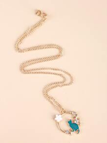 猫和花装饰项链情人节、妈妈、母亲、母亲节、礼物 - 查看 2