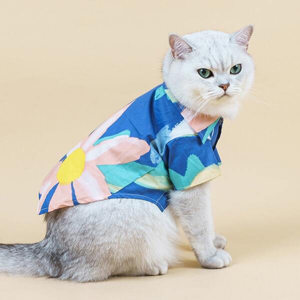 

Flower Print Pet Shirt, Multicolor