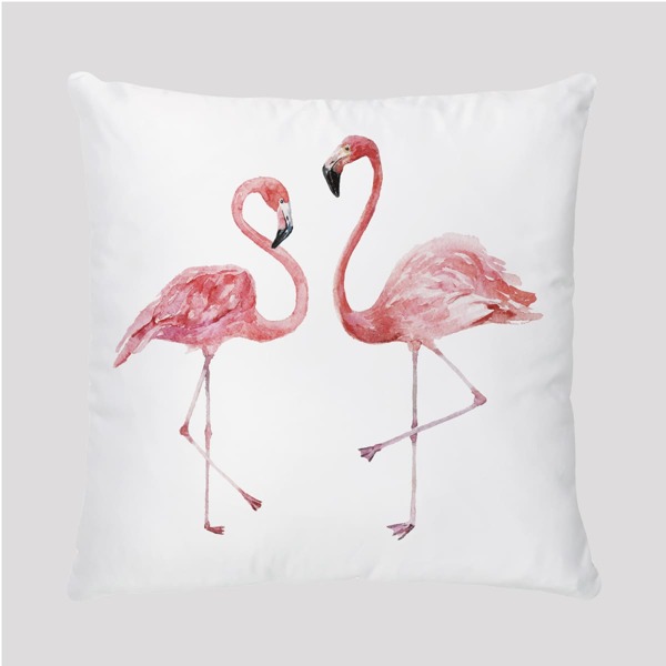 

Flamingo Print Cushion Cover Without Filler, Multicolor